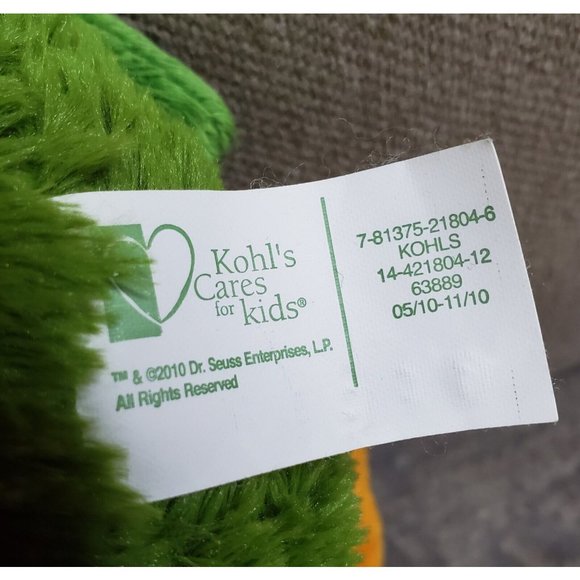 Dr Seuss Oh Say What You Can Say Green Bird Plush Stuffed Animal Toy Kohls Cares - Picture 3 of 7